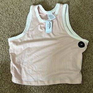 Cute light pink flowy cropped tank top